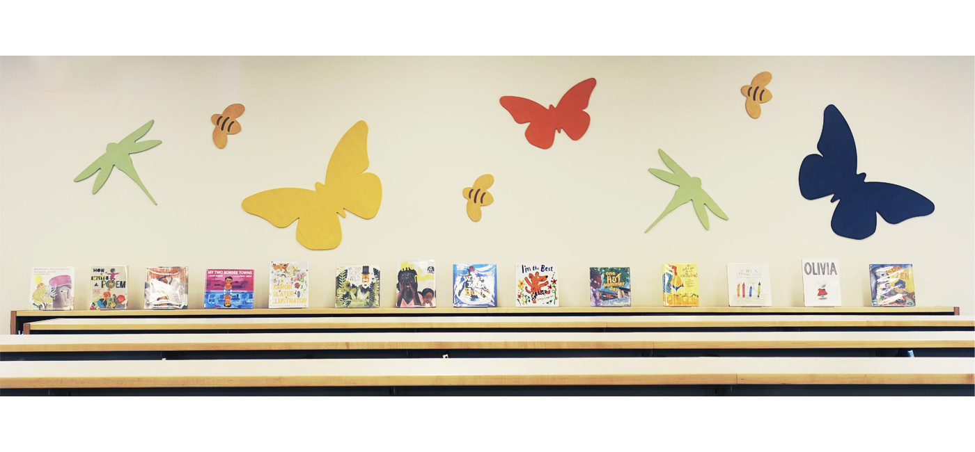 Insect Appliques on the walls of the children's section in Saugatuck-Douglas District Library